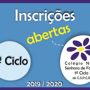 Inscrições para o 1º Ciclo do Colégio Nossa Senhora de Fátima